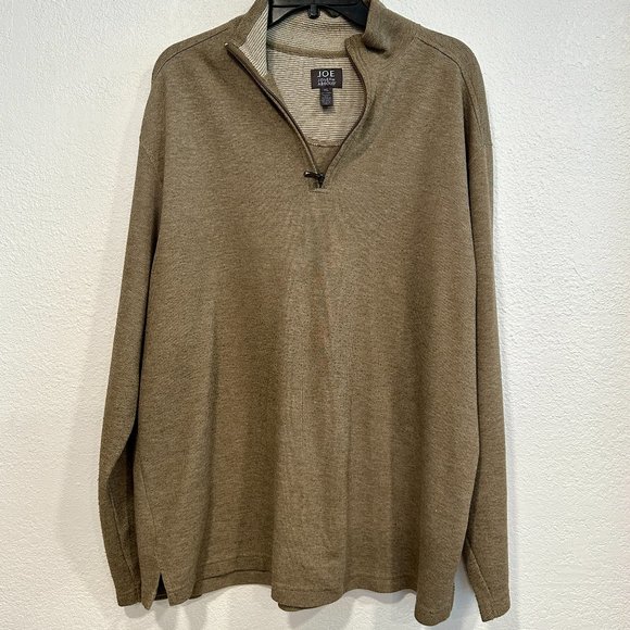 JOE Joseph Abboud 1/4 Zip Pullover Sweater Light Brown Long Sleeves Mens Size XL - Picture 1 of 5